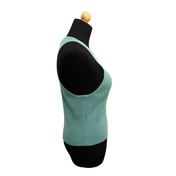 HOUSE OF HARLOW 1960 TURQUOISE RIBBED TANK TOP SIZE LARGE - Picture 5 of 7
